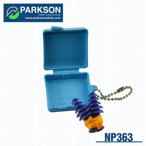 Parkson Safety Earplugs with cord and storage case blue NP-364 series