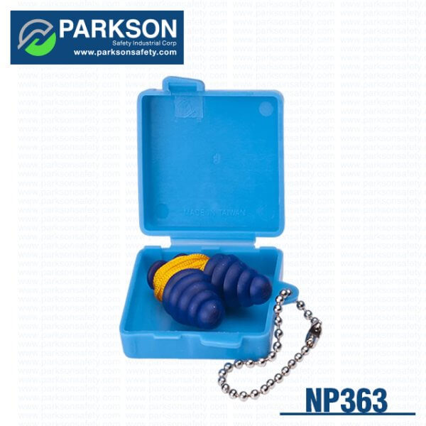 Parkson Safety Earplugs with cord and storage case blue NP-364 series