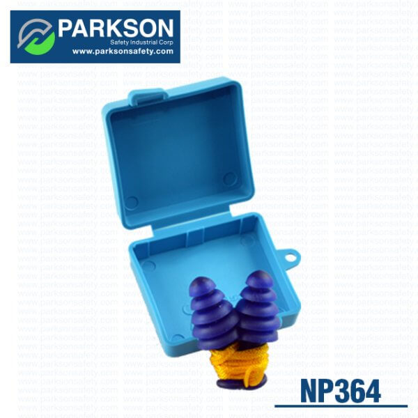 Parkson Safety Earplugs with cord and storage case blue NP-364 series