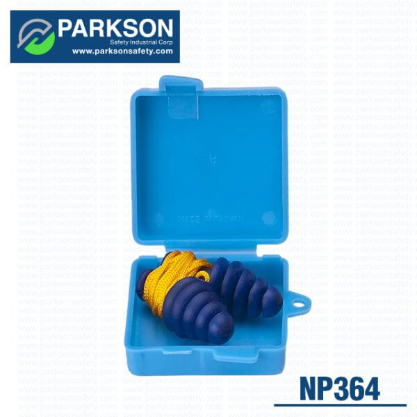 Parkson Safety Earplugs with cord and storage case blue NP-364 series