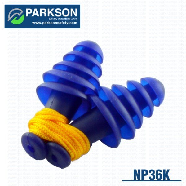 Parkson Safety Earplugs with cord and storage case blue NP-364 series