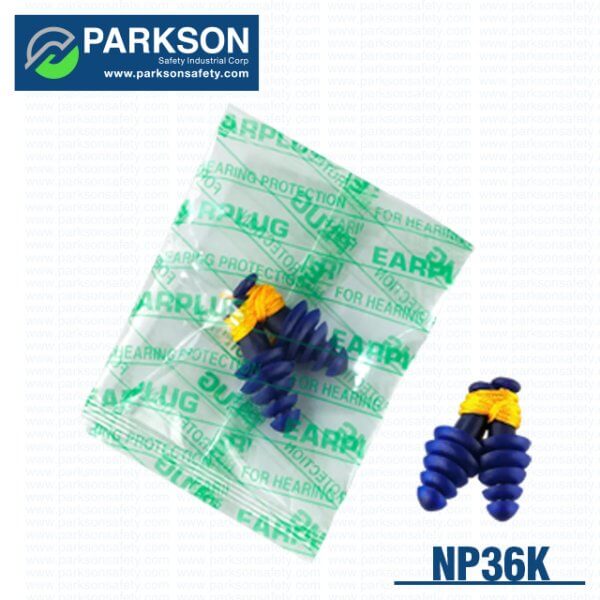 Parkson Safety Earplugs with cord and storage case blue NP-364 series