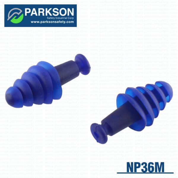 Parkson Safety Earplugs with cord and storage case blue NP-364 series