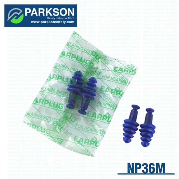 Parkson Safety Earplugs with cord and storage case blue NP-364 series